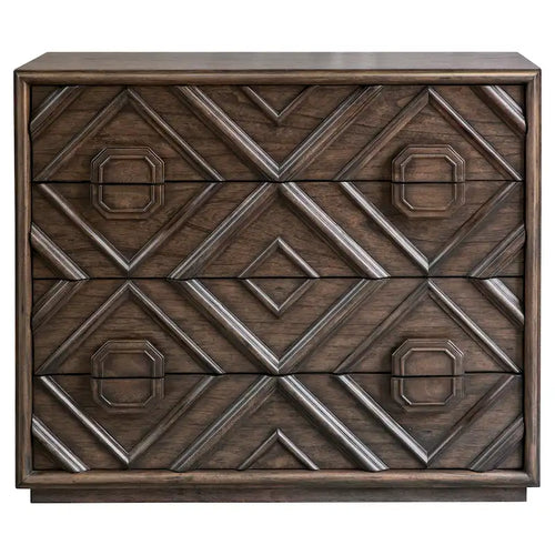 43 Walnut Brown Contemporary Rectangle Drawer Chest