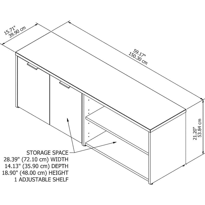 Low Storage Cabinet with Shelves