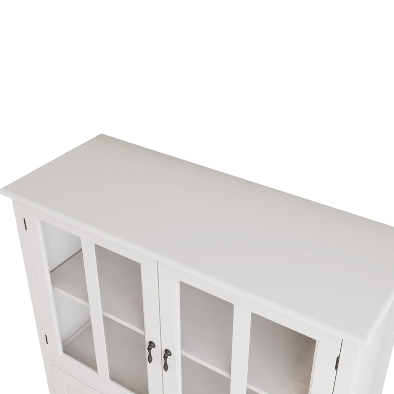 Buffet storage cabinet with glass doors and unique bell handle