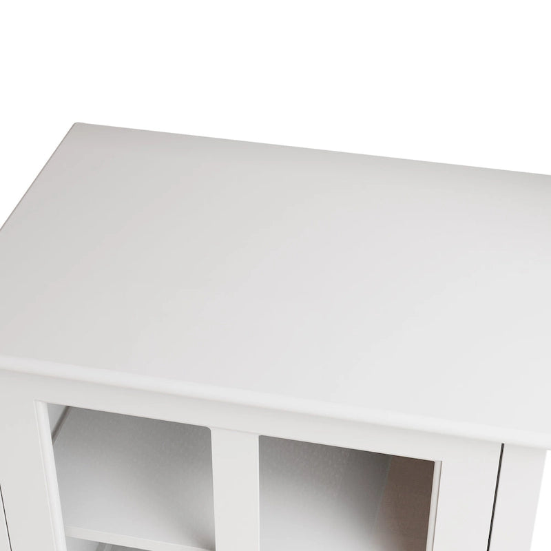 Buffet storage cabinet with glass doors and unique bell handle
