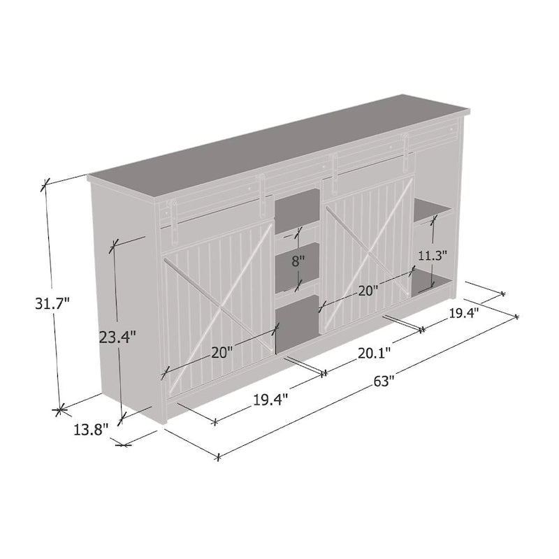 63" Modern Sideboard Buffet Credenza