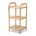 Bohemian Natural Brown Finished Rattan 3-Tier Display Shelf