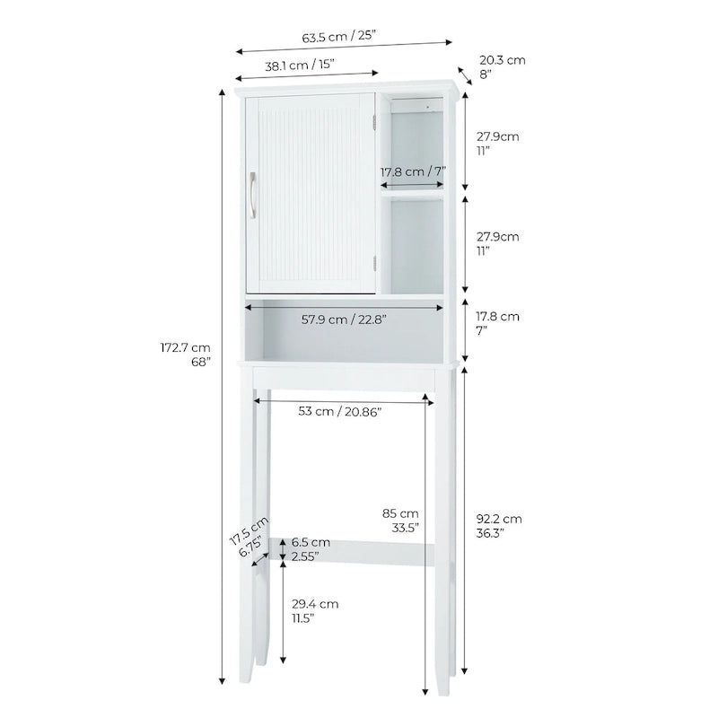 Over-the-Toilet Cabinet, White