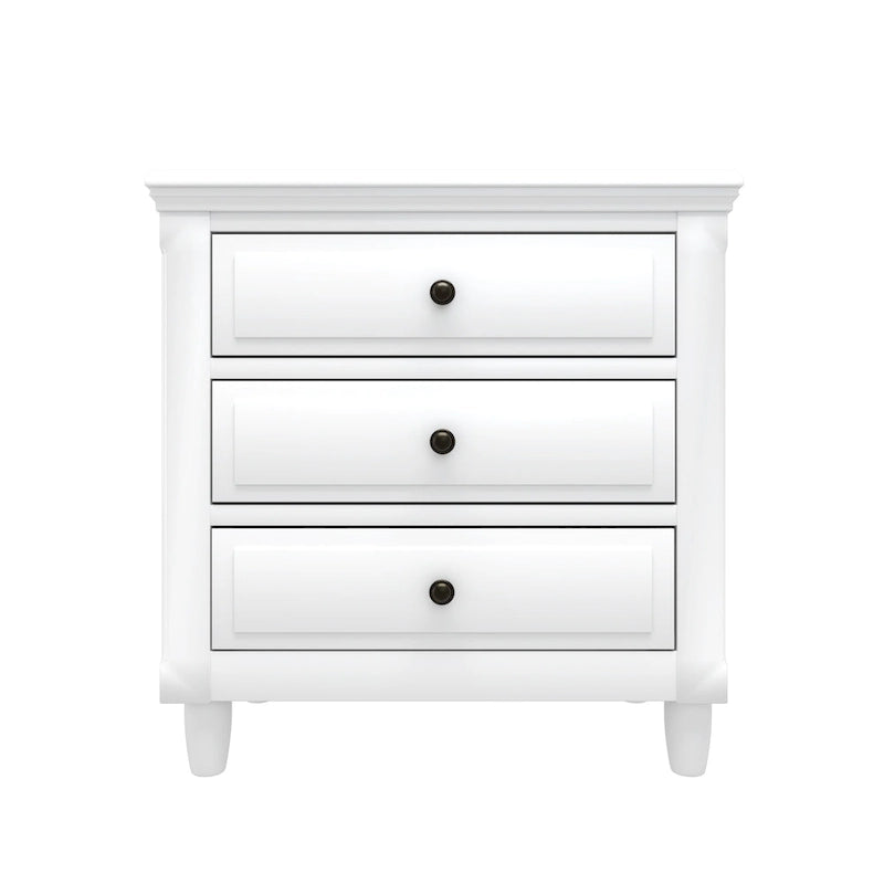 3-Drawer Nightstand Storage Wood Cabinet