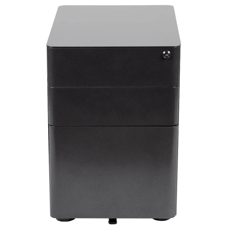 Modern 3-Drawer Mobile Locking Filing Cabinet Storage Organizer