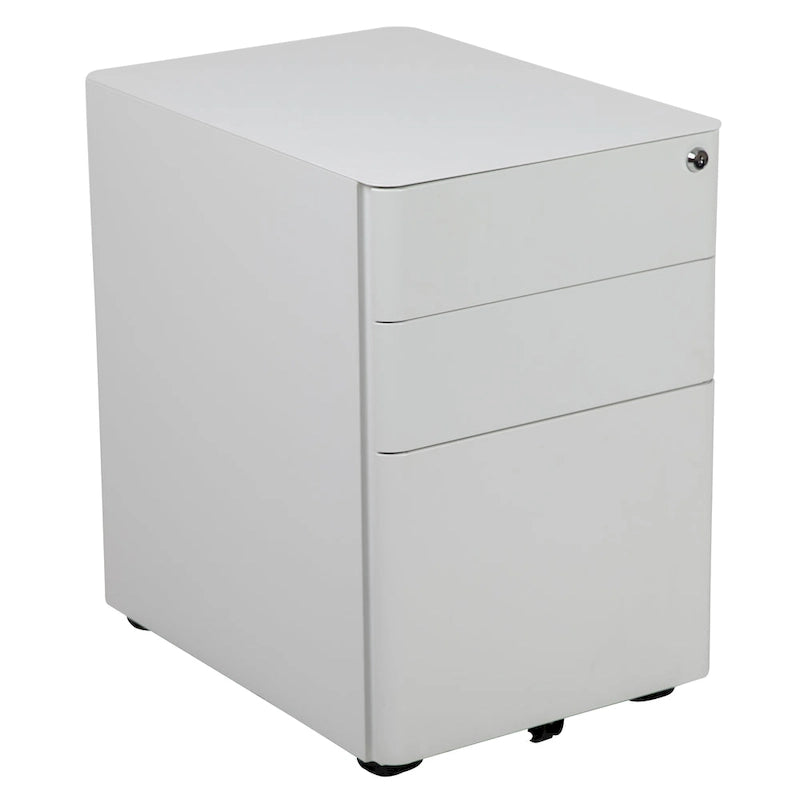 Modern 3-Drawer Mobile Locking Filing Cabinet Storage Organizer