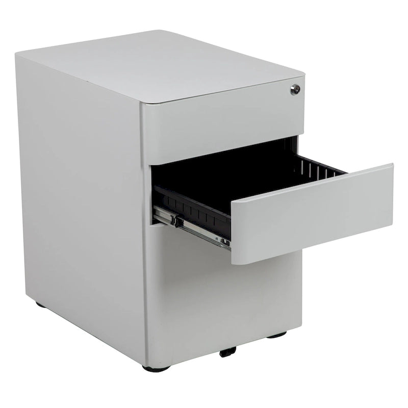 Modern 3-Drawer Mobile Locking Filing Cabinet Storage Organizer