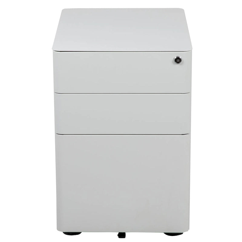 Modern 3-Drawer Mobile Locking Filing Cabinet Storage Organizer