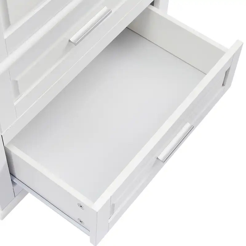 Tall Storage Cabinet with Two Drawers - N/A