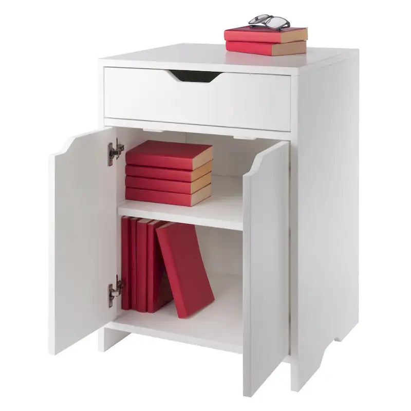1-Drawer Storage Cabinet, White