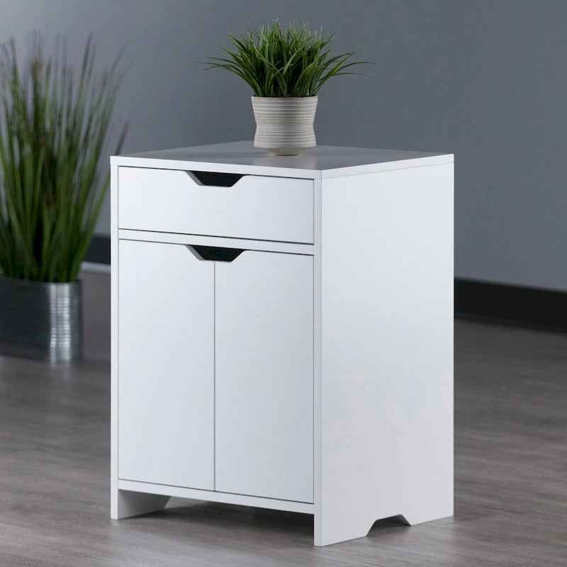 1-Drawer Storage Cabinet, White