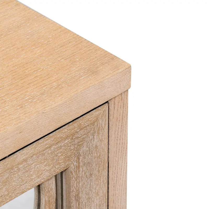 Sideboard with Glass Doors, 3 Door Mirrored Buffet Cabinet with Silver Handle
