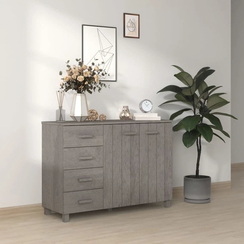 Solid Wood Pine Sideboard Buffet Console Cabinet for Kitchen - 44.5 x 15.7 x 31.5