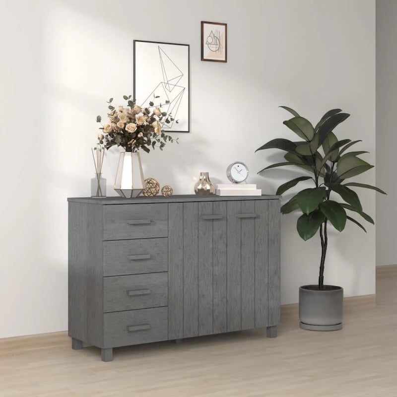 Solid Wood Pine Sideboard Buffet Console Cabinet for Kitchen - 44.5 x 15.7 x 31.5