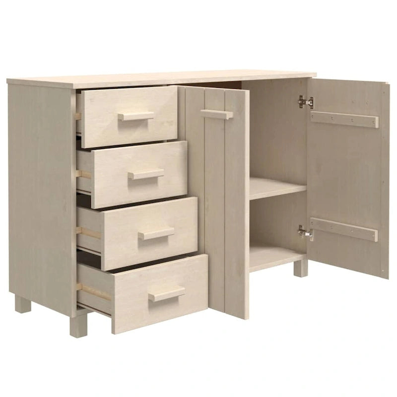Solid Wood Pine Sideboard Buffet Console Cabinet for Kitchen - 44.5 x 15.7 x 31.5