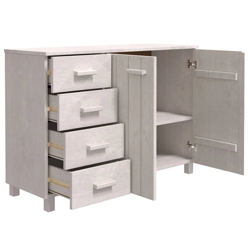 Solid Wood Pine Sideboard Buffet Console Cabinet for Kitchen - 44.5 x 15.7 x 31.5