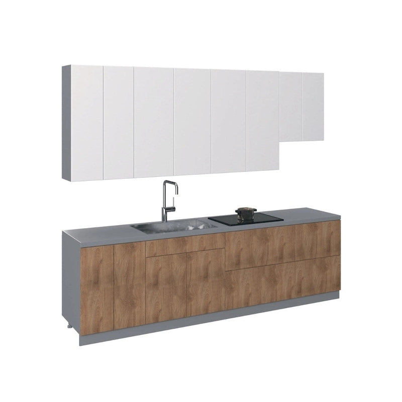 Kitchen Contemporary Collection Natural Teak Color Base Size 9.5Ft Wide - 114x24