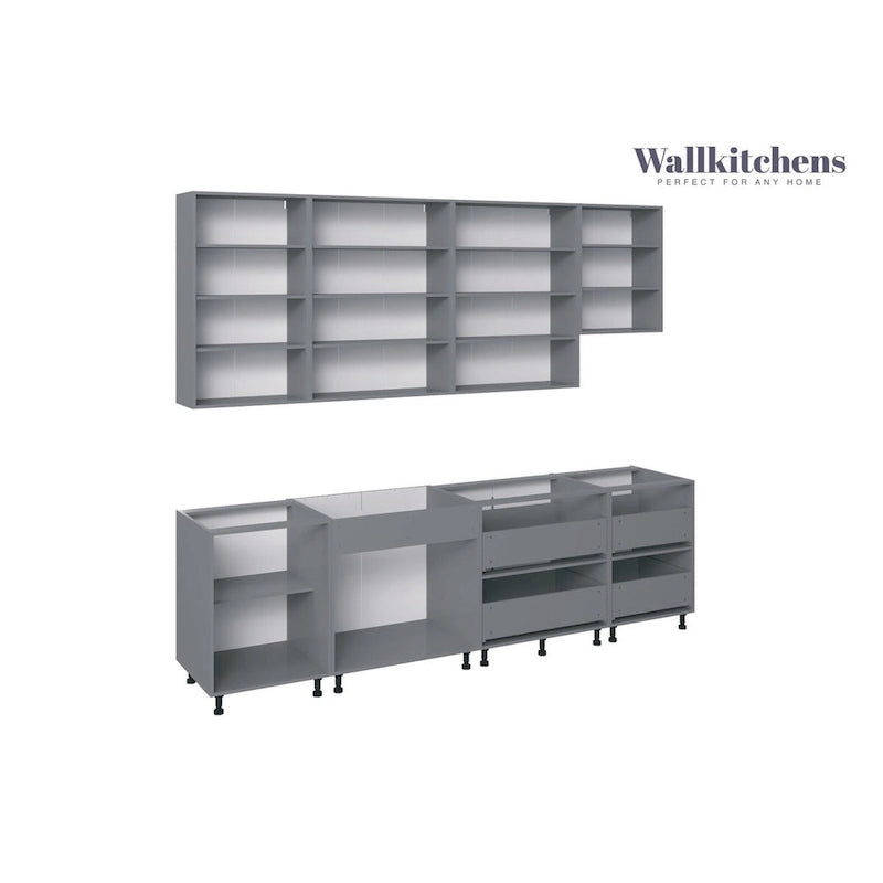 Kitchen Contemporary Collection Natural Teak Color Base Size 9.5Ft Wide - 114x24