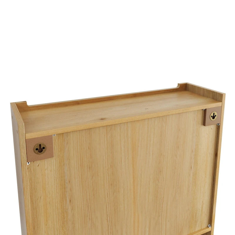 Glass Door Vintage Double Door Wall Cabinet