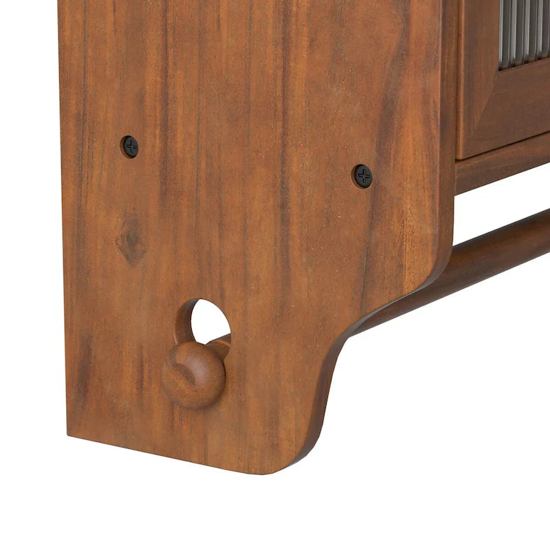 Glass Door Vintage Double Door Wall Cabinet