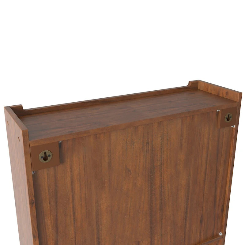 Glass Door Vintage Double Door Wall Cabinet
