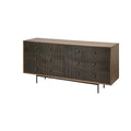 Two-Tone Brown Solid Wood 6 Drawer Sideboard - 70.0L x 18.0W x 31.0H