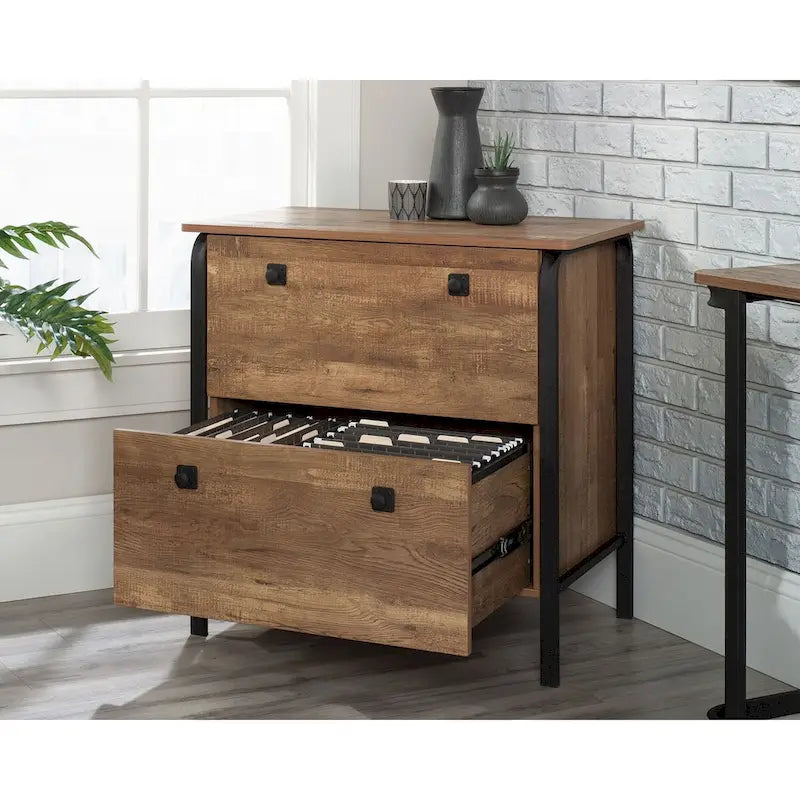 2-Drawer Lateral File Cabinet - Etched Oak