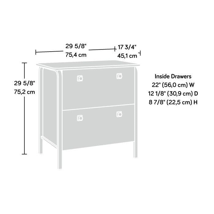 2-Drawer Lateral File Cabinet - Etched Oak