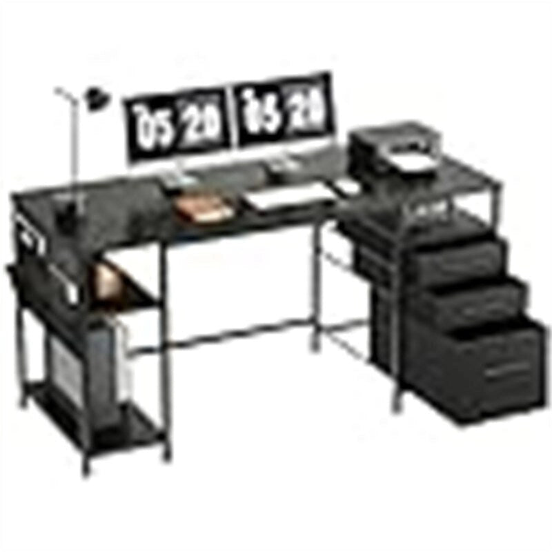 Desks with Drawers and Shelves - 21.65D x 59.06W x 29.13H