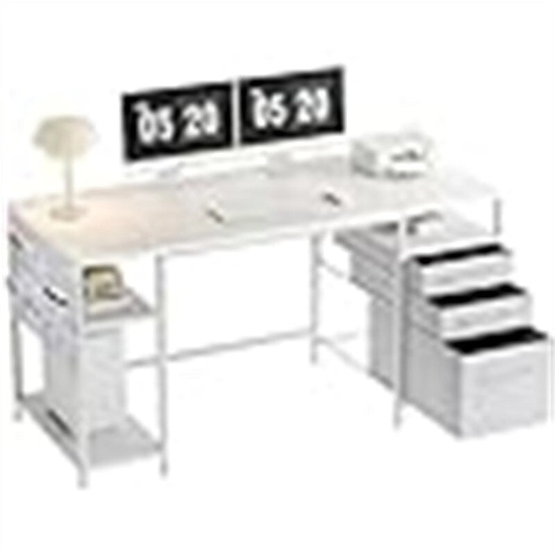 Desks with Drawers and Shelves - 21.65D x 59.06W x 29.13H