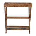 Wooden Butler Tray with Stand 30 x 32 Brown TV Tray Contemporary Rustic Decorative Stand or Storage Display - 30 x 15 x 32