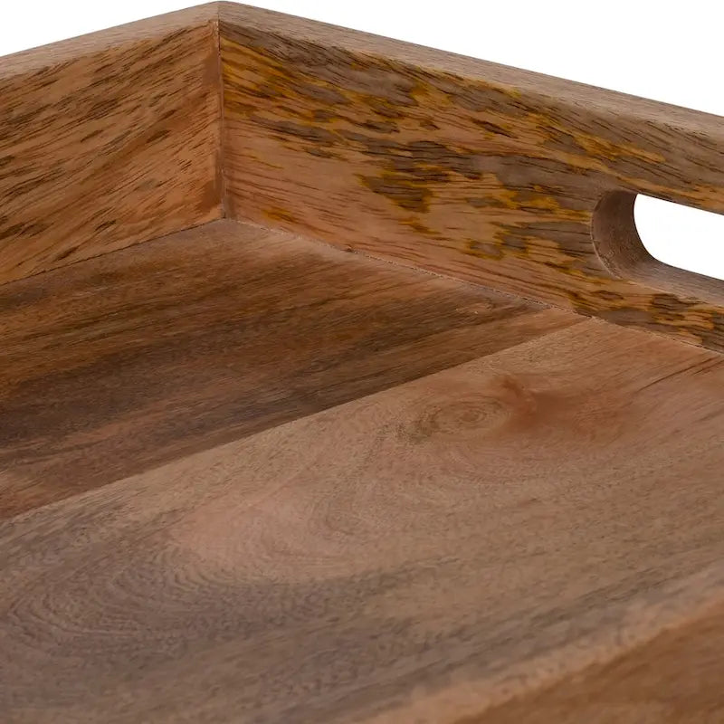 Wooden Butler Tray with Stand 30 x 32 Brown TV Tray Contemporary Rustic Decorative Stand or Storage Display - 30 x 15 x 32