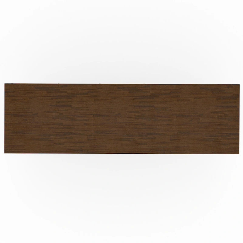 Solid Acacia Wood 60" Mid Century Sideboard with Wine Storage in Rustic Natural Aged Brown