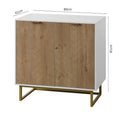 R White and Gold Storage Cabinet