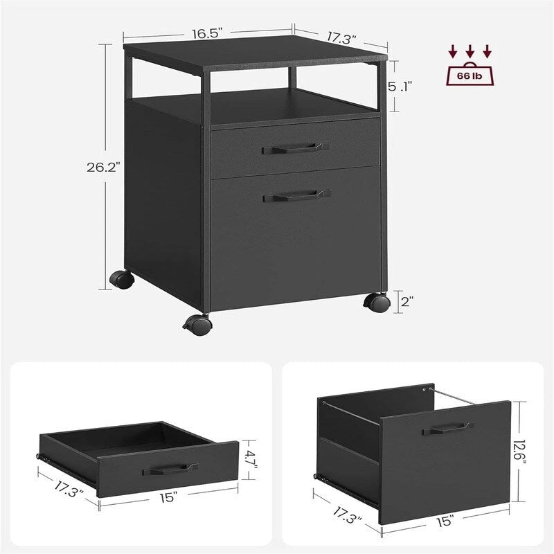 Mobile Filing Cabinet with Wheels