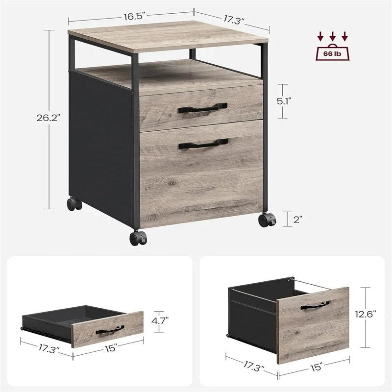 Mobile Filing Cabinet with Wheels