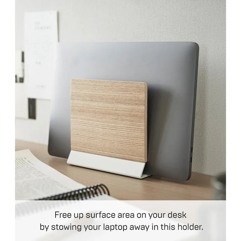 Slim Laptop Stand, Steel and Wood - L 2.44 x W 6.3 x H 5.91 inches