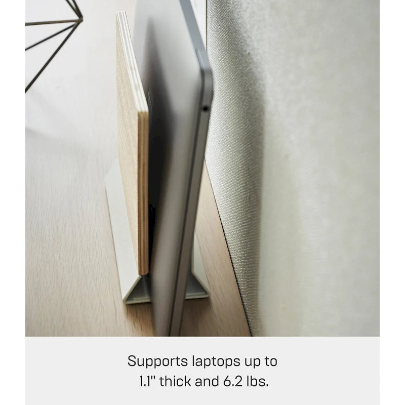 Slim Laptop Stand, Steel and Wood - L 2.44 x W 6.3 x H 5.91 inches