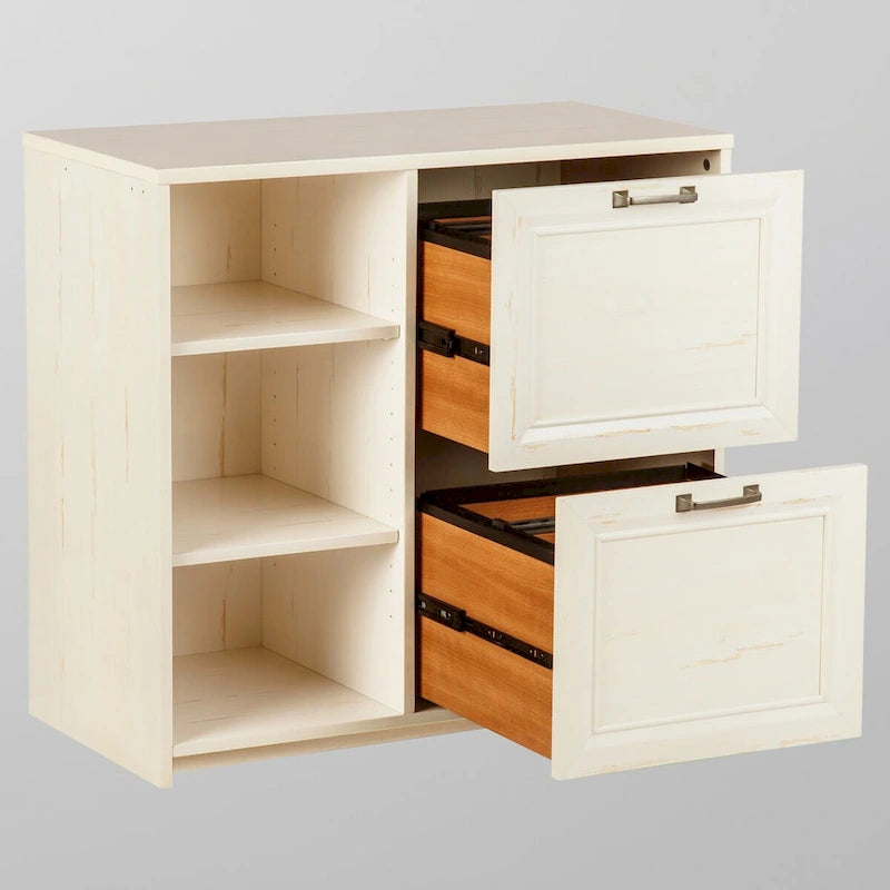 Antique White 2-Door File Cabinet