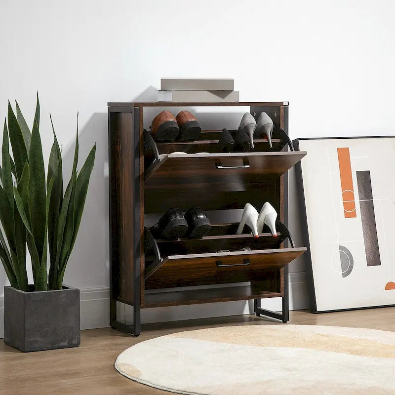 Shoe Cabinet with 2 Flip Drawers