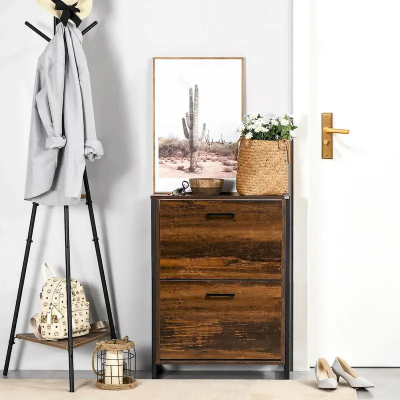 Shoe Cabinet with 2 Flip Drawers