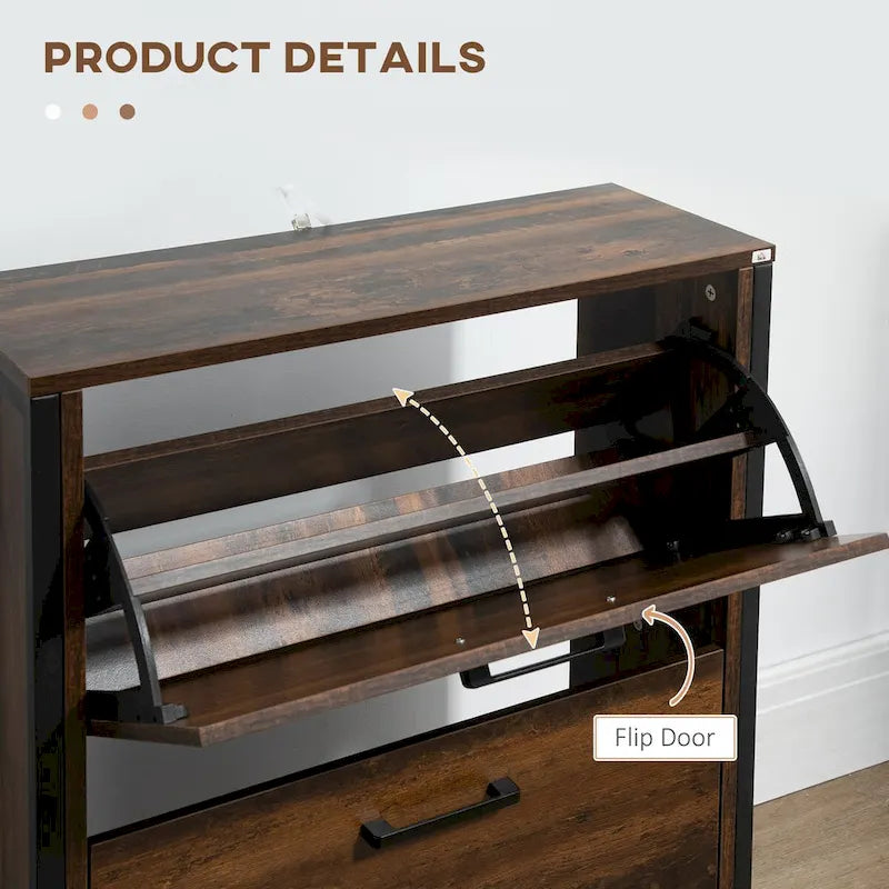 Shoe Cabinet with 2 Flip Drawers