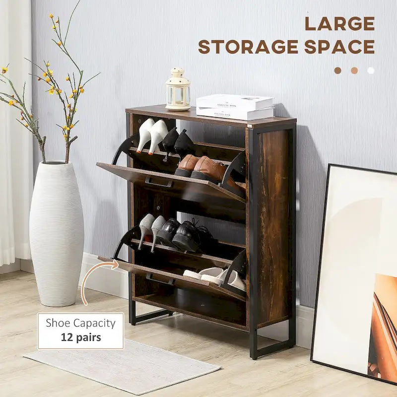 Shoe Cabinet with 2 Flip Drawers