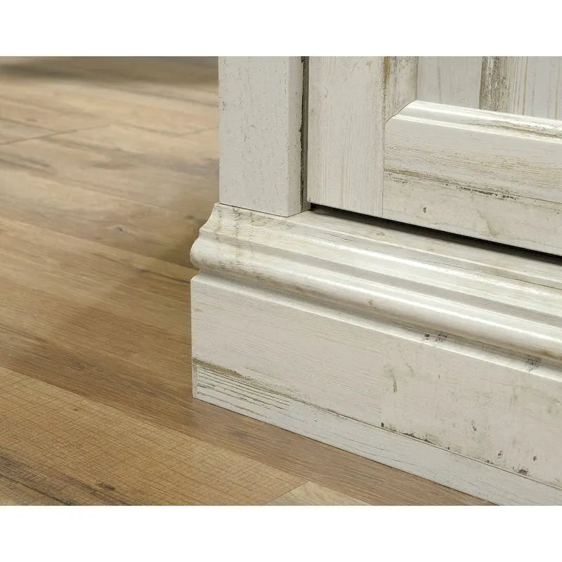 60" Sliding Door Entertainment Credenza - White Plank