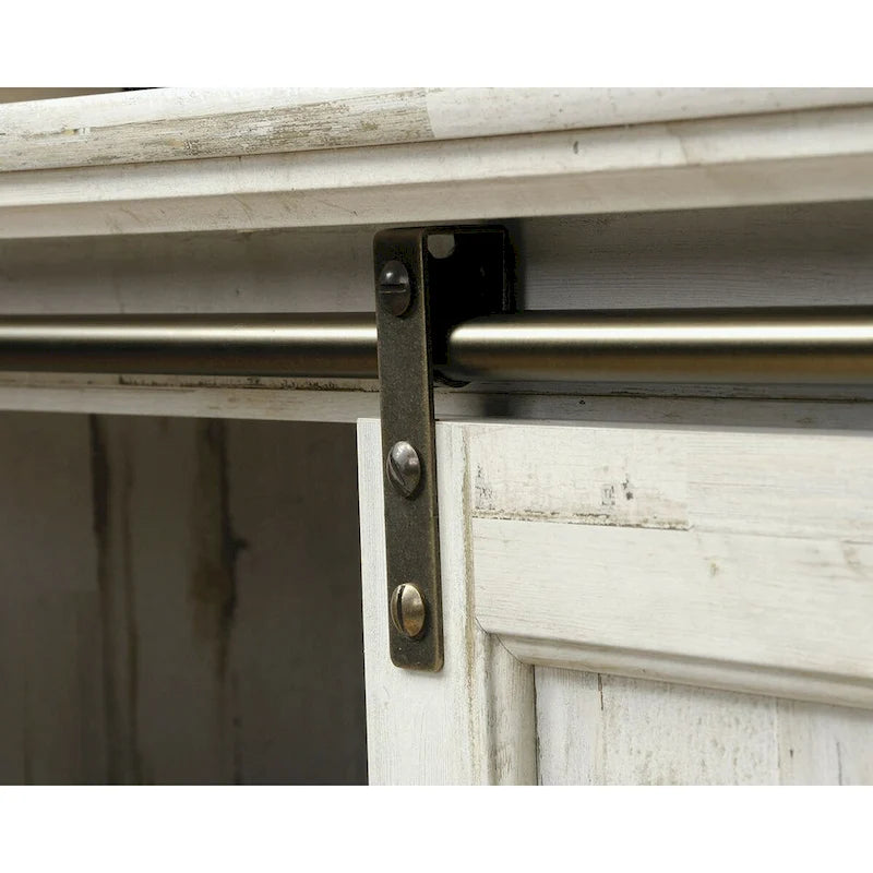 60" Sliding Door Entertainment Credenza - White Plank