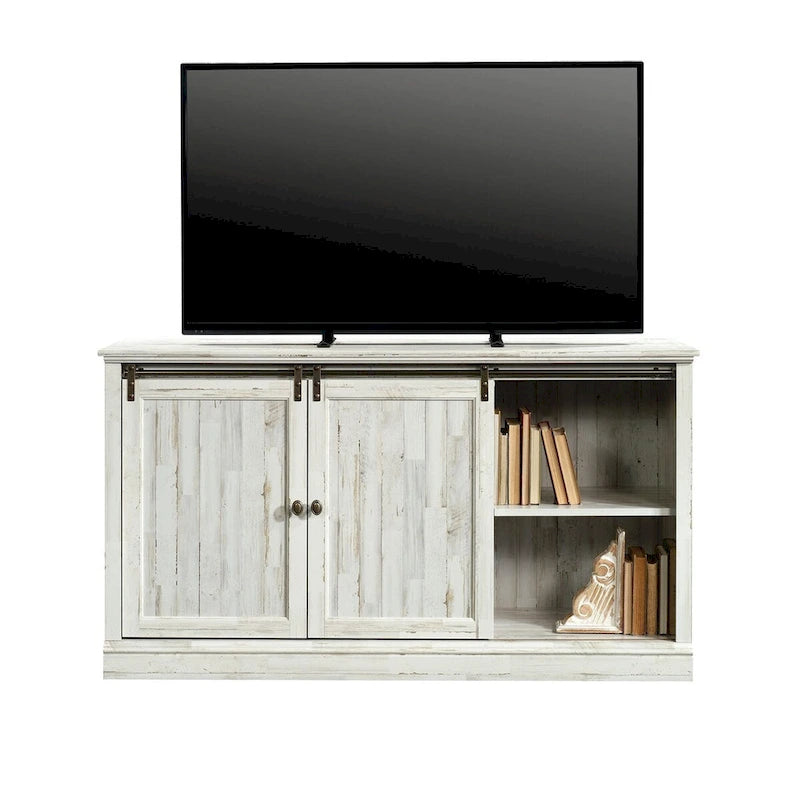 60" Sliding Door Entertainment Credenza - White Plank