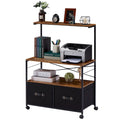 2-Drawer Lateral File Cabinet, Mobile Printer Stand with Open Storage Shelf for Home Office
