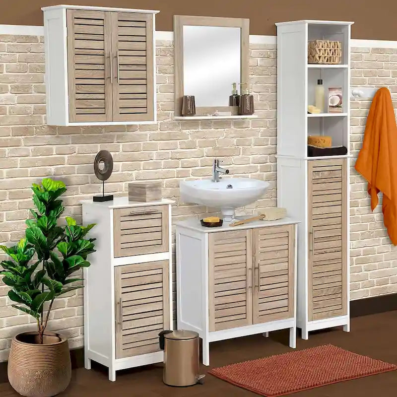 Stockholm Tall Bathroom Storage Cabinet Slim Linen Tower - 13 7/8L x 10.4W x 68H
