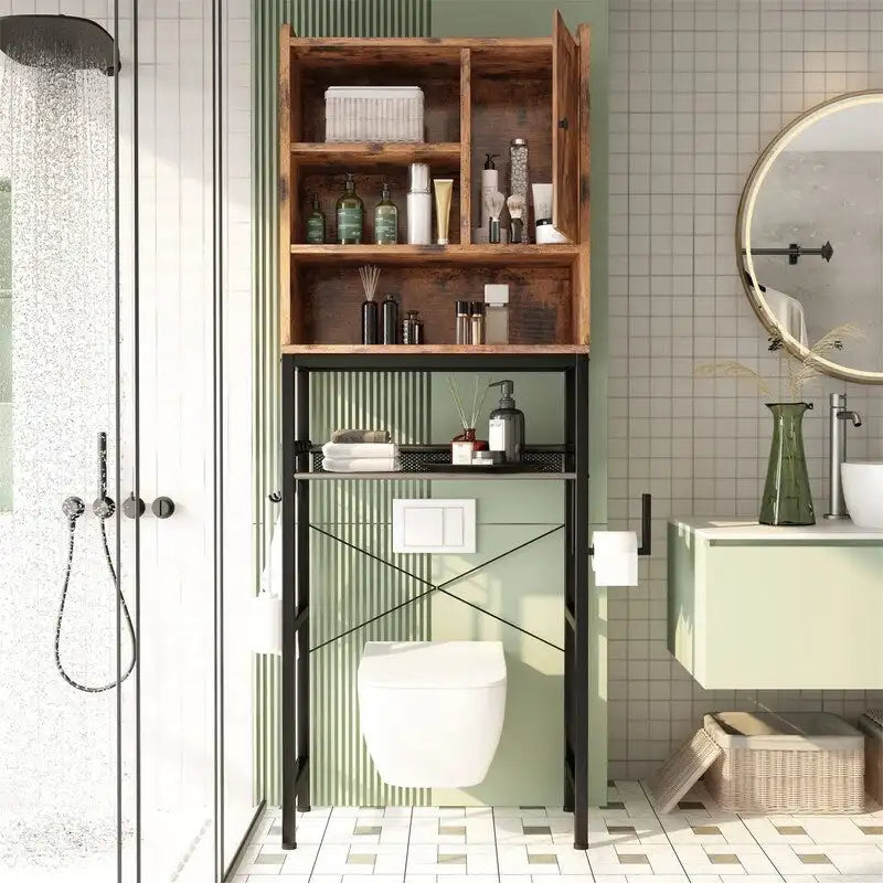 Over the Toilet Storage Cabinet - 9.44D x 23.62W x 72.83H