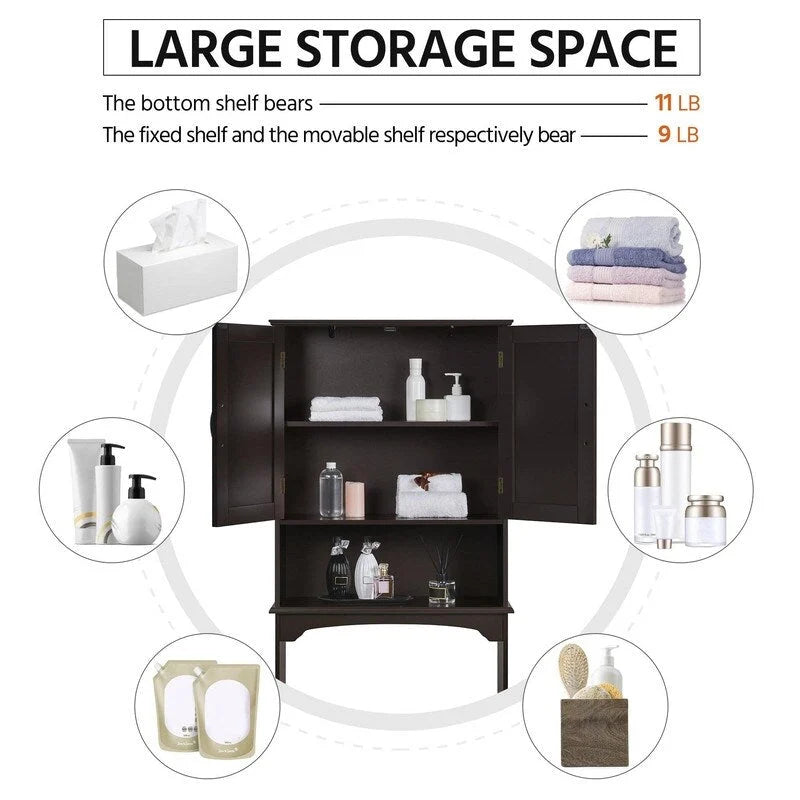 Over the Toilet Storage Cabinet - 9D x 24.5W x 66H